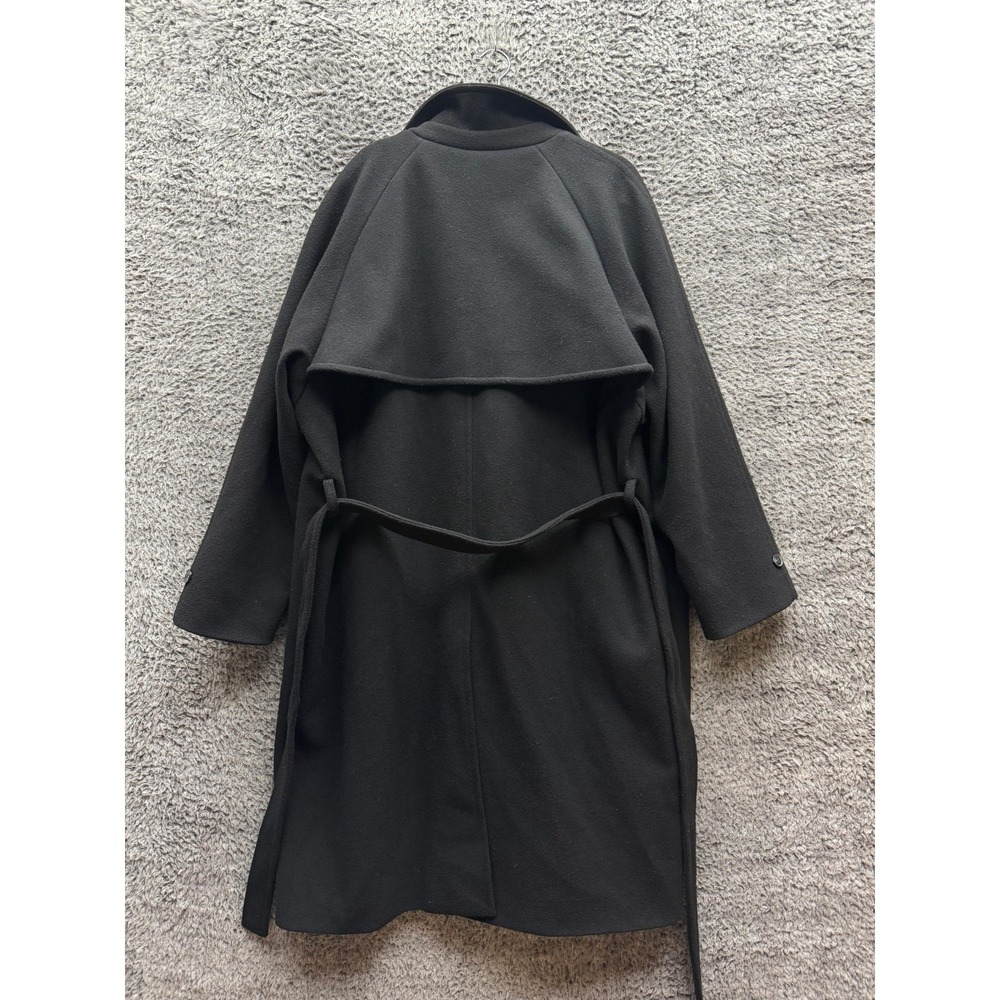The Frankie Shop Double-Breasted Belted Trench Coat Black Womens Size L/XL - Picture 2 of 16